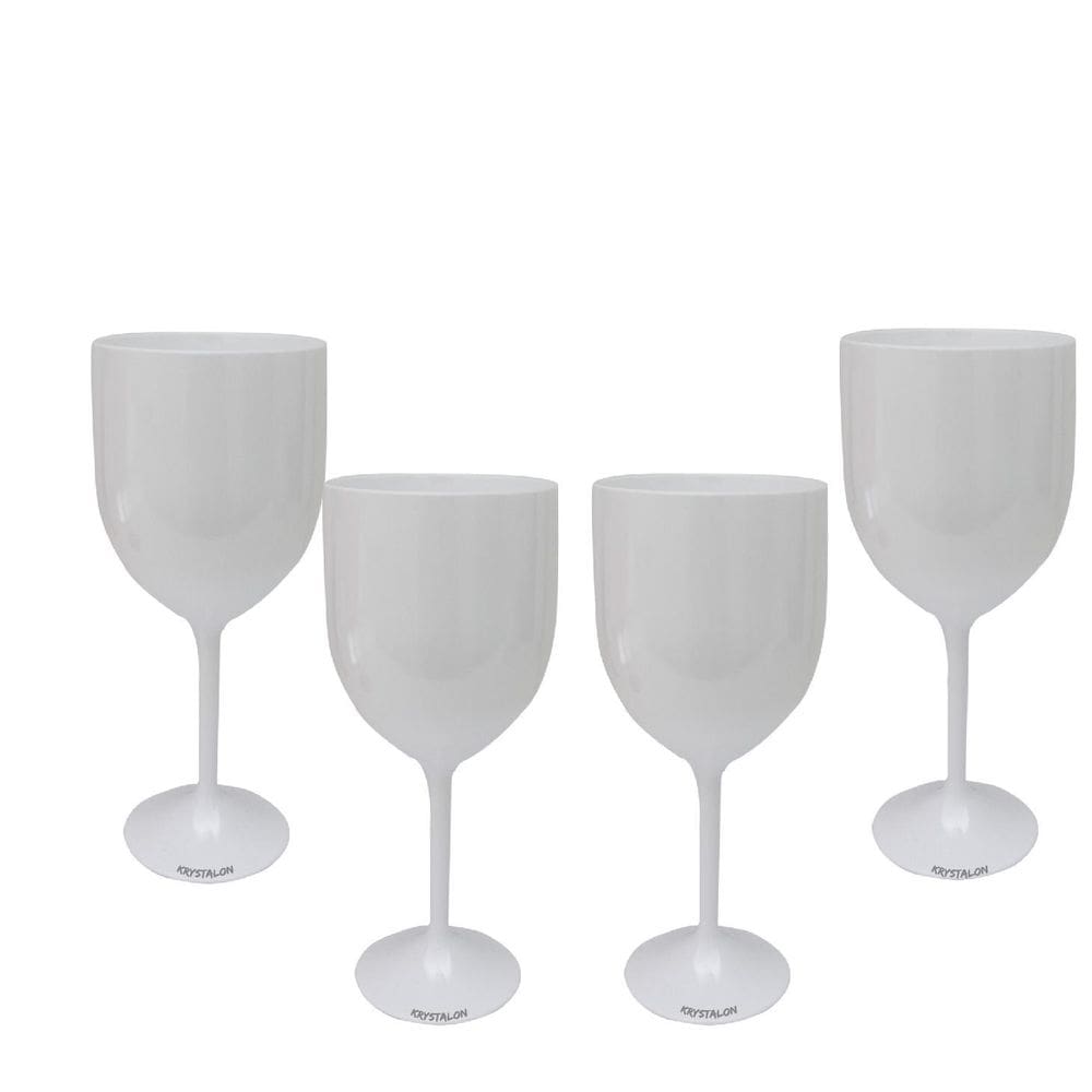 Kit 4 Taças Vinho Branco Acrílico Krystalon