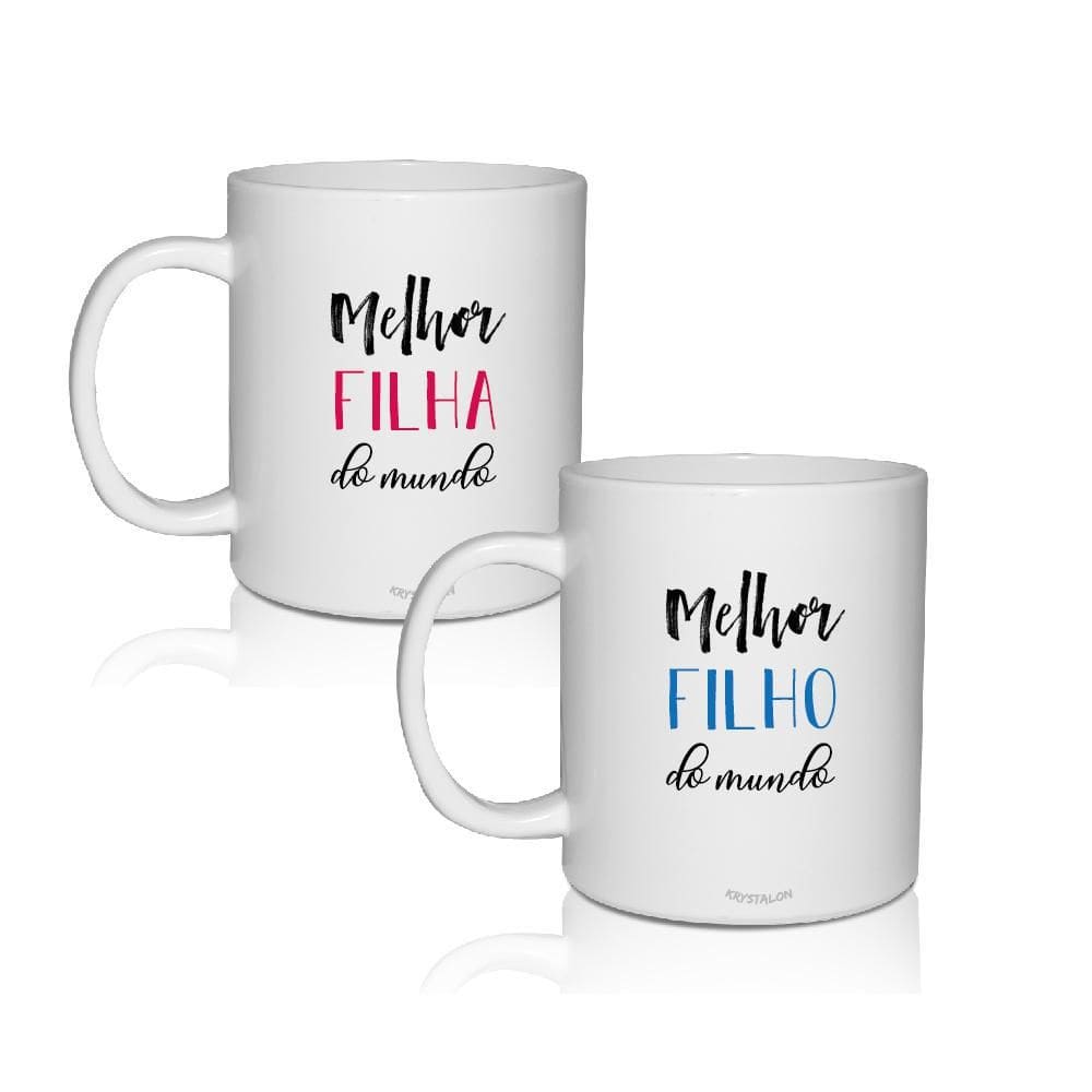 Kit 2 Canecas Brancas Dia Das Crianças Melhores Filhos