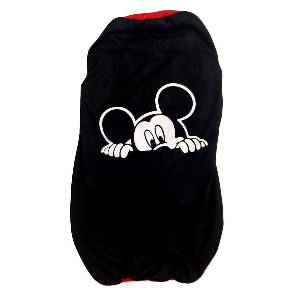 Camiseta Para Cachorro Mickey Mouse Preta - Tamanho M