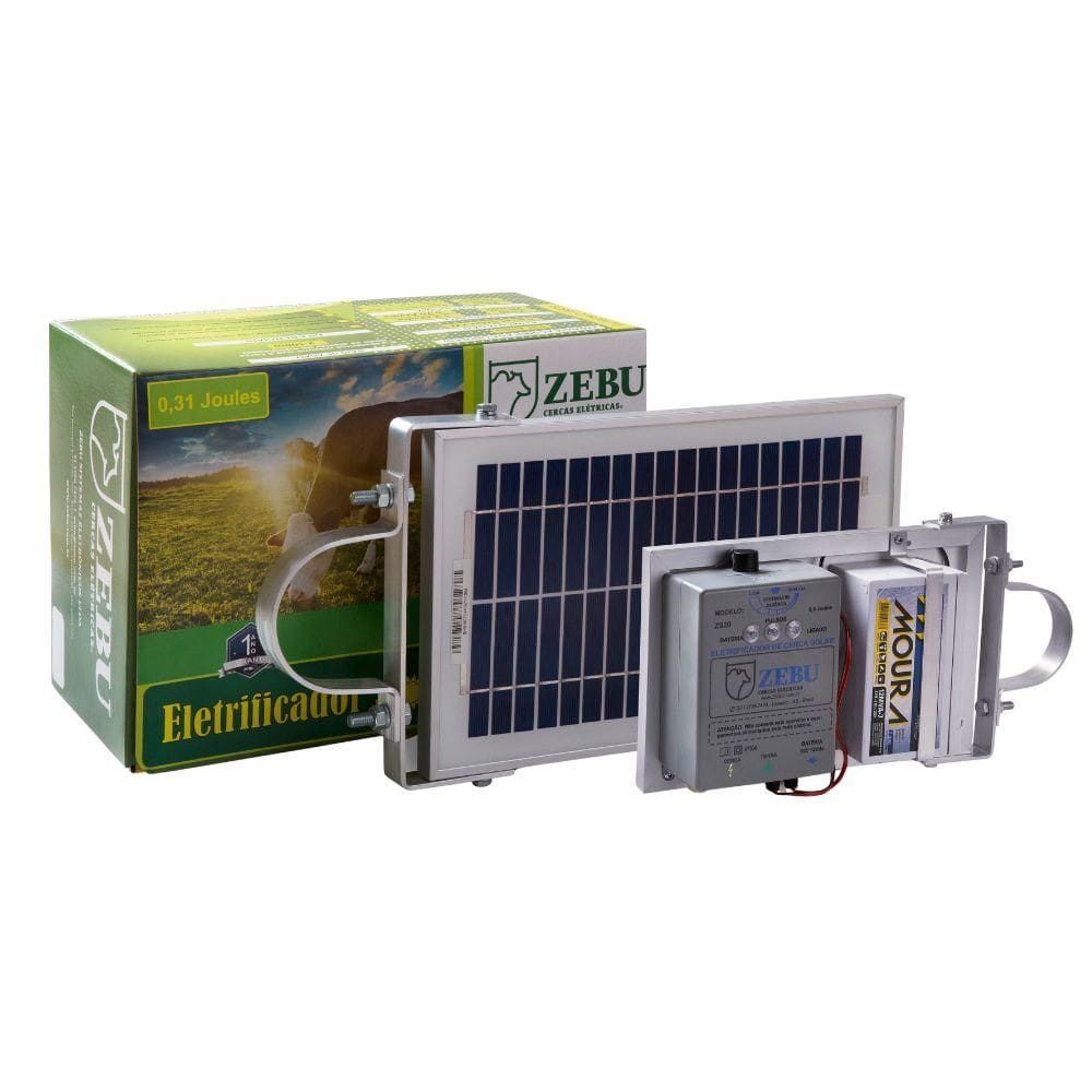 Eletrificador Solar de Cercas C/bateria Pequenas Propriedades Até 4.500m ZS20 BI 12V - ZEBU3375-8