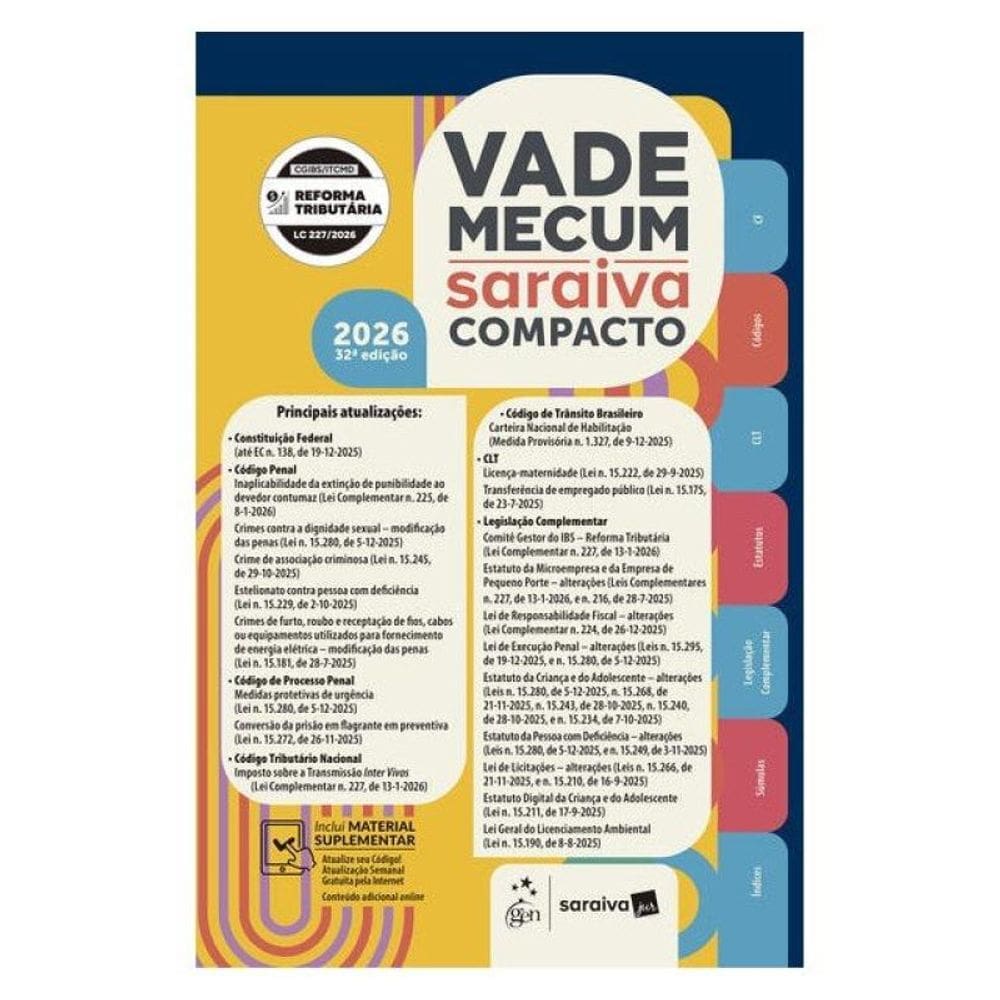 Vade Mecum Saraiva Compacto - 32ª Edição 2026