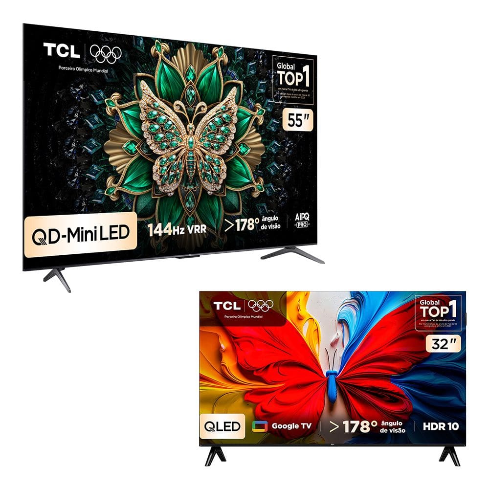 Combo Smart TV TCL 55 QLED Mini LED 4K C6K WiFi 144Hz 55C6K e Smart TV TCL 32 HD QLED S5K WiFi 32S5K