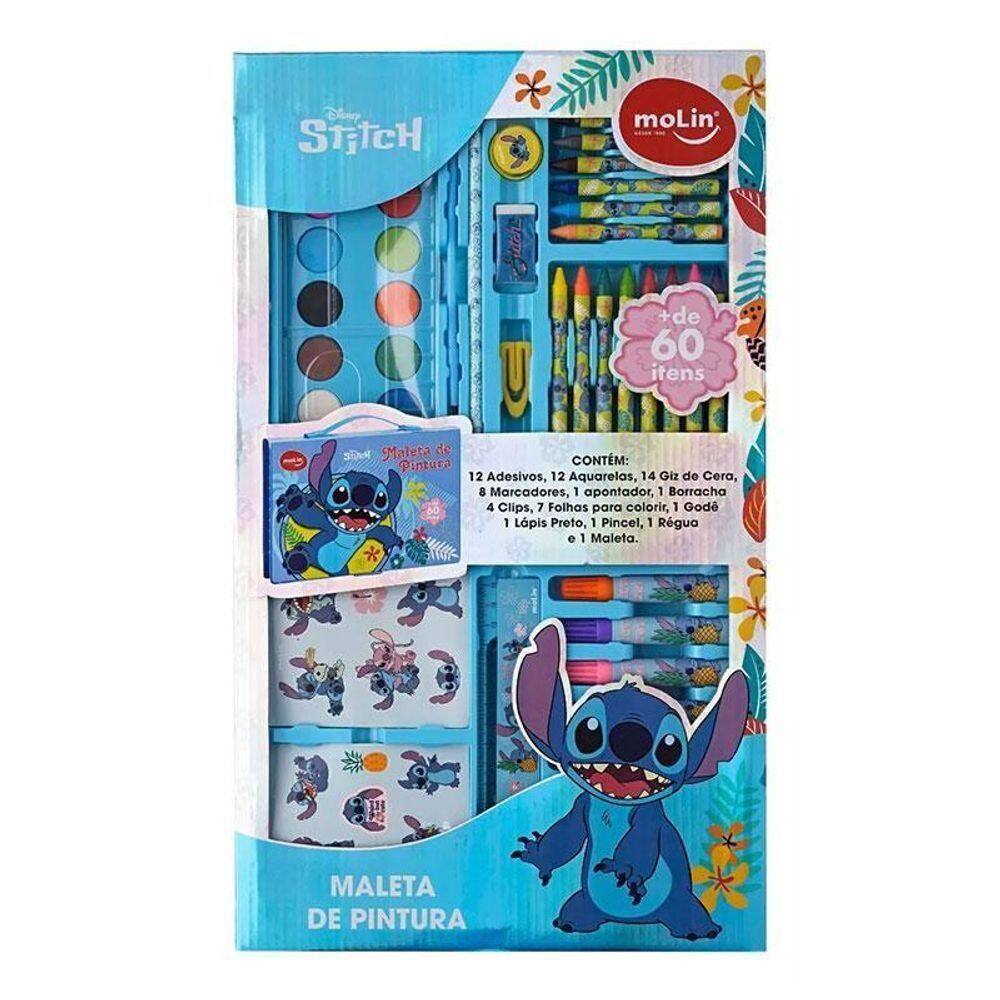 Estojo Maleta De Pintura Infantil Stitch 31331 Azul - Molin
