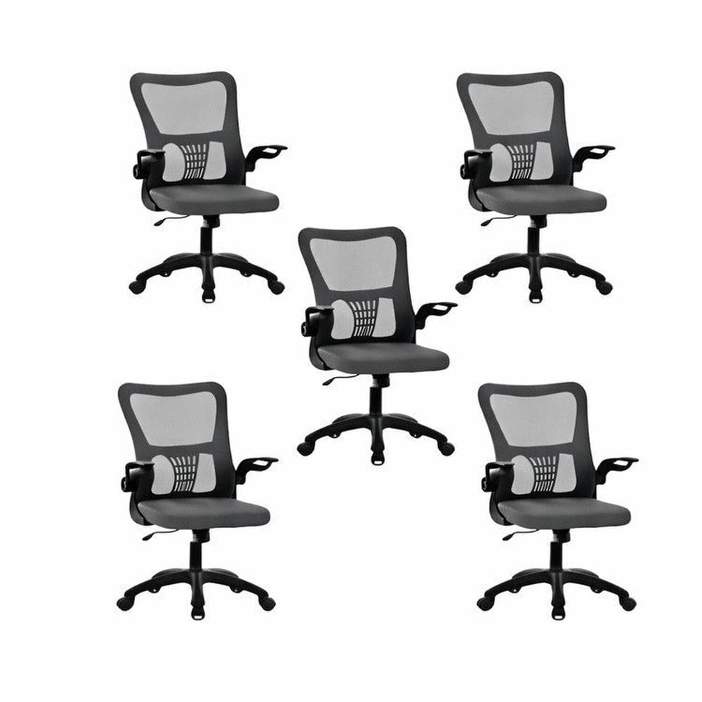 Kit 5 Cadeiras de Escritório Diretor Baltimore com Sistema Relax Preto