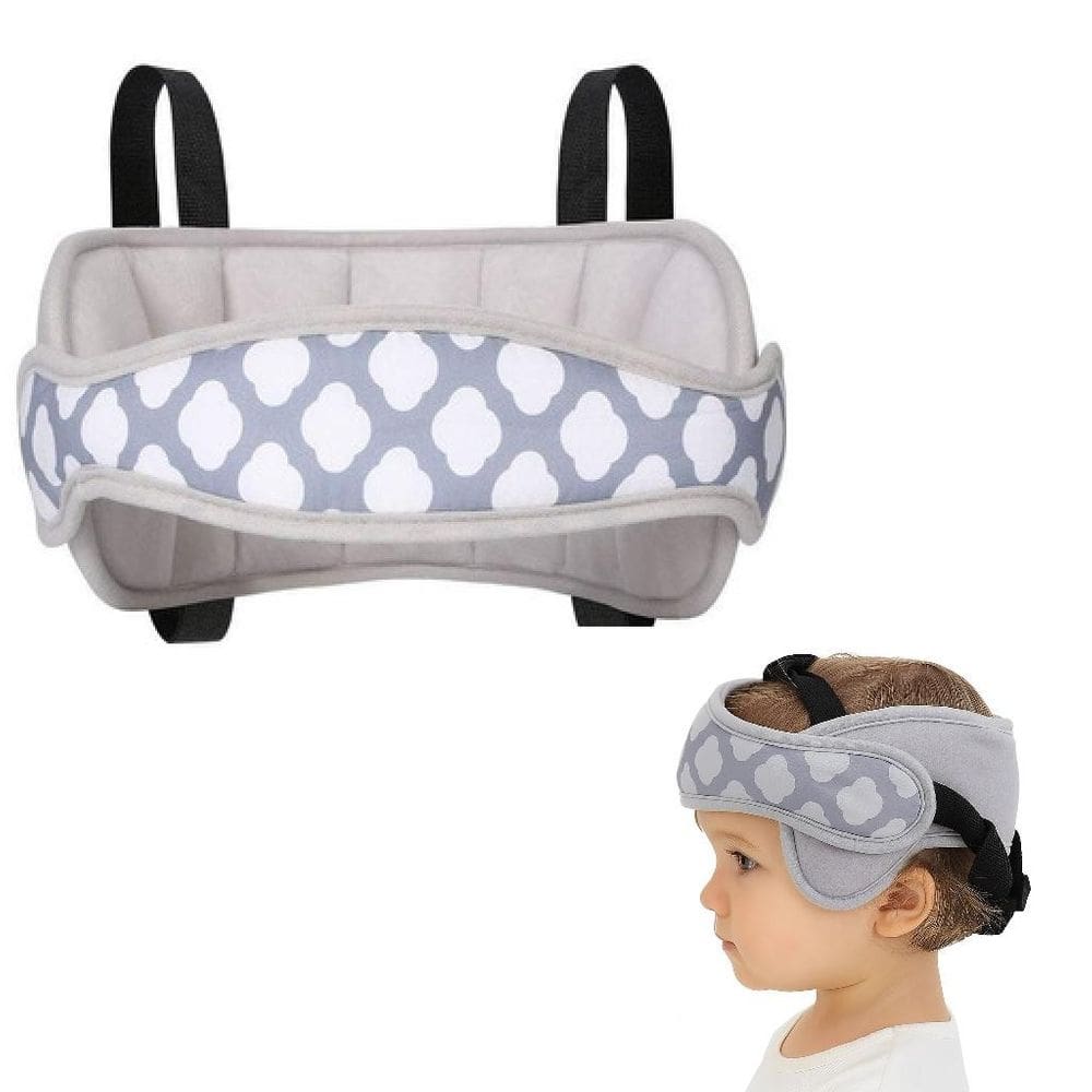 Almofada De Apoio Cabeca E Pescoco Para Bebe Crianca Cinza Ajustavel Faixa De Protecao Conforto Em Viagens E Passeios De