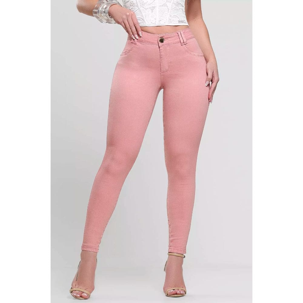 Calça Rosa Goiaba Cintura Alta Pit Bull Modeladora e Estilosa 89335