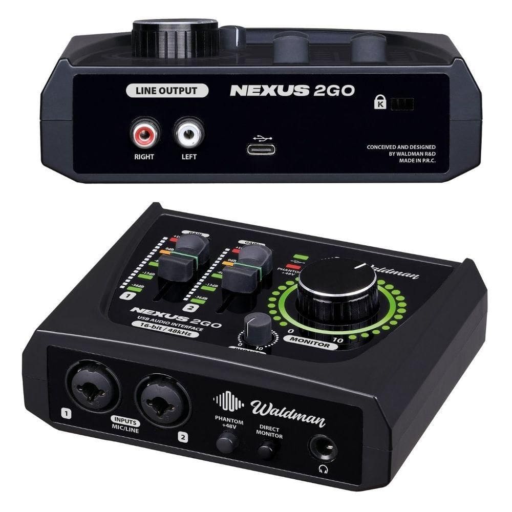 Interface De Audio Pro Usb 2 Canais Combo Waldman Nexus 2go