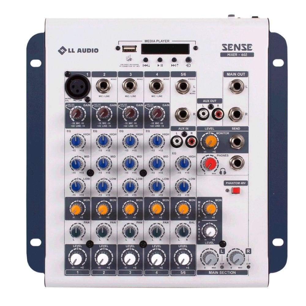 Mesa De Som Mixer Sense 602 Com 6 Canais Ll Audio