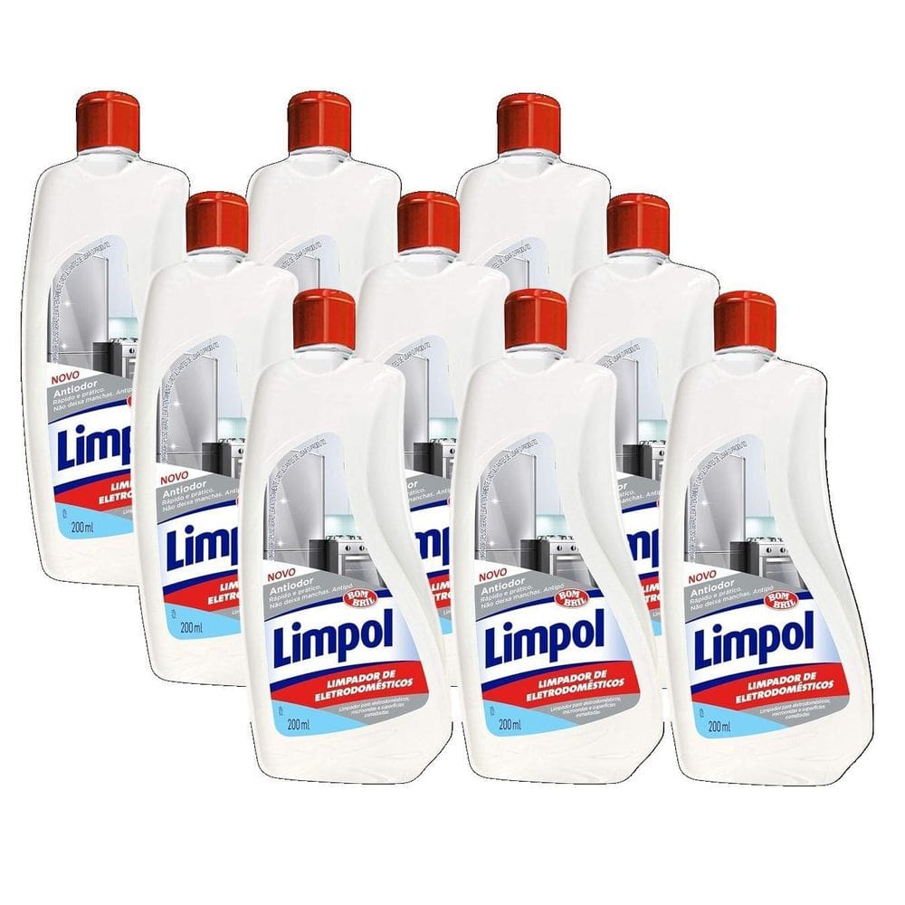 Kit 9 Limpador Eletrodomésticos Limpol Bom Bril 200Ml