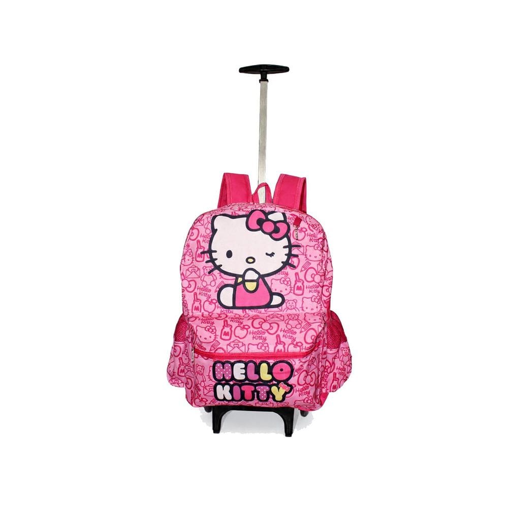 Mochila Hello Kitty Escolar Rodinhas Meninas Juvenil Grande