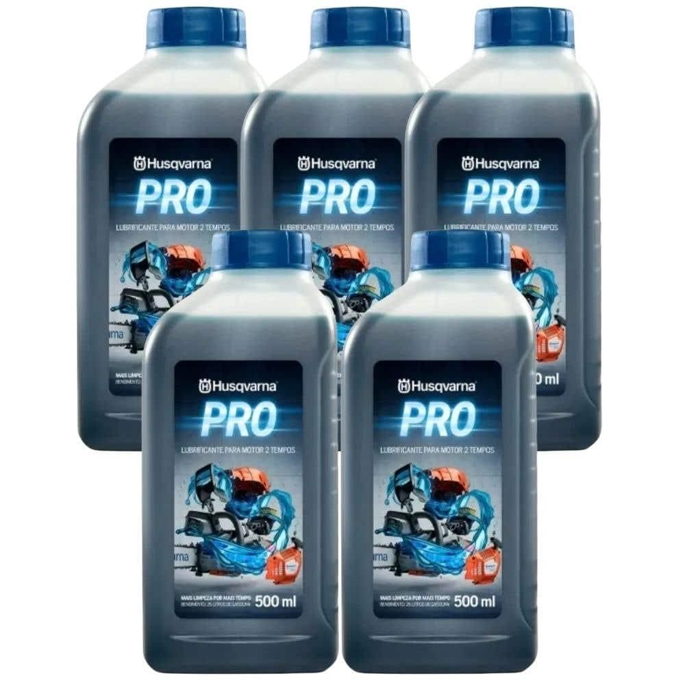 Óleo Lubrificante para Motor a Gasolina 2 Tempos 500 ML 5 Unidades PRO HUSQVARNA