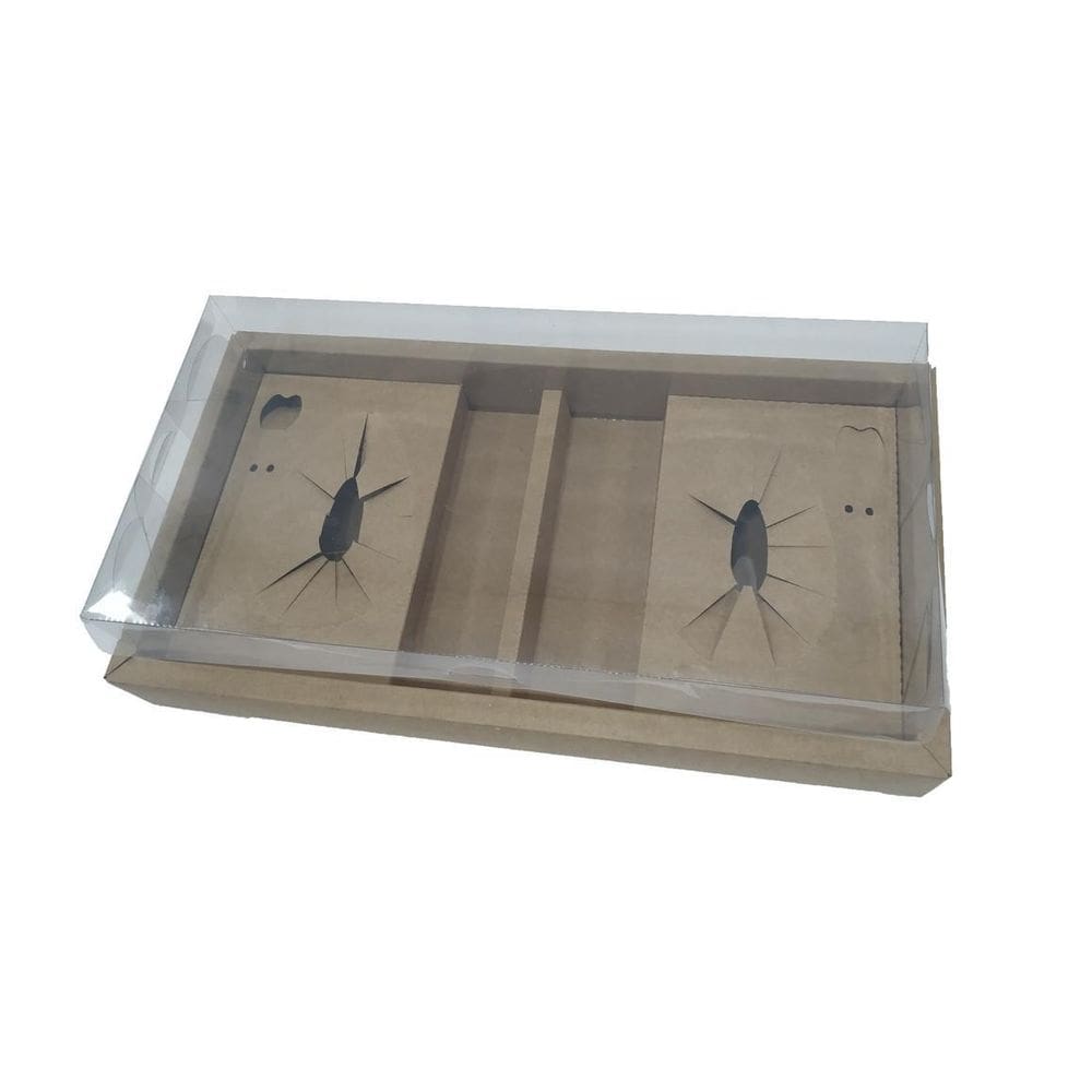 Embala Cristal Caixa De Dois Ovos 250G Kraft Borda E Bebida