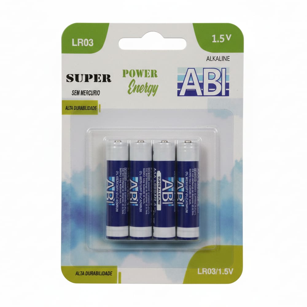 Pilha Alcalina AAA SUPER POWER LR6 1.5V Cartela com 4 Unidades - AAA LR3