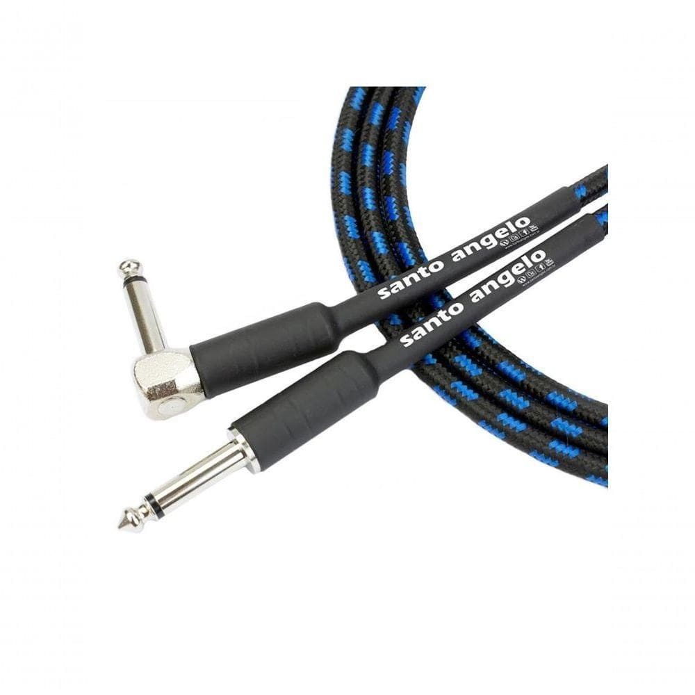 Cabo Guitarra Santo Angelo Têxtil 3,05m P10 Preto-azul P10