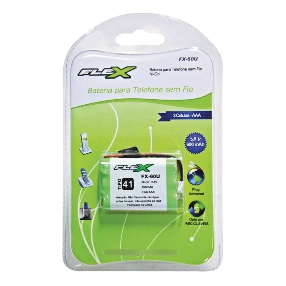Bateria P/ Tel Sem Fio 3,6V X 600Mah Aaa Plug Universal
