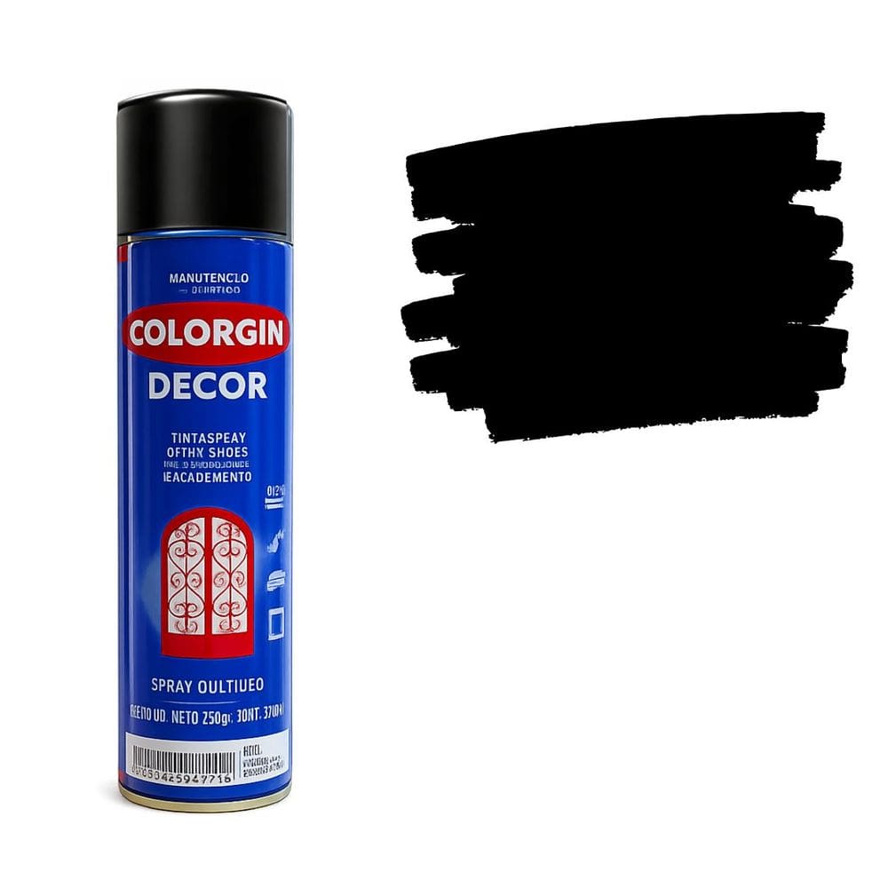 Spray Decor Uso Geral Preto Brilhante 400ml Colorgin