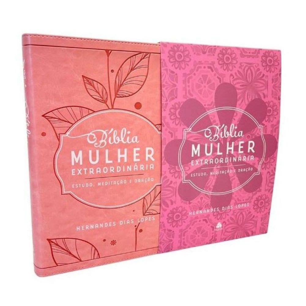 Bíblia Mulher Extraordinária - Estudo, Meditação E Oração - Rosa