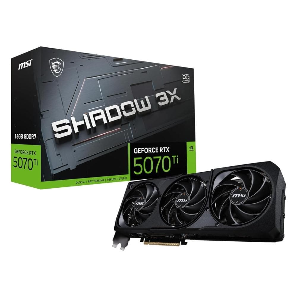 Placa de Vídeo GeForce RTX 5070 Ti 16GB GDDR7 256bits - Shadow 3x OC - DLSS 4 - MSI 912-V531-465