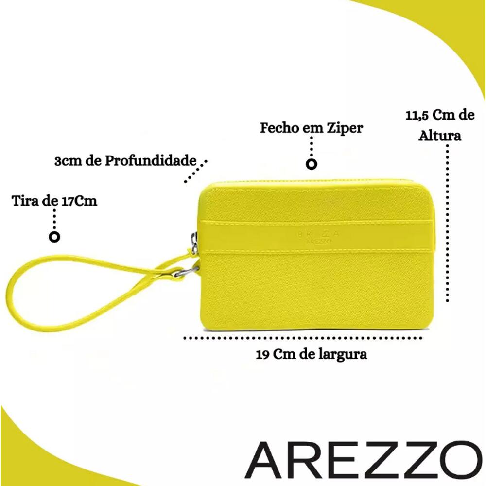 Clutch Amarela Alça Malu Smiley Brizza Arezzo