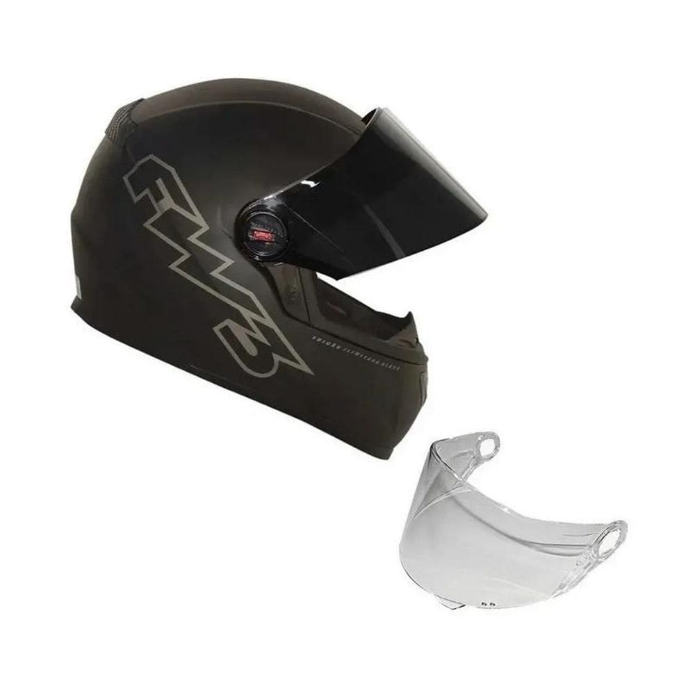Capacete Moto Fechado Gt Classic Preto Fosco Fw3+ Viseira 58