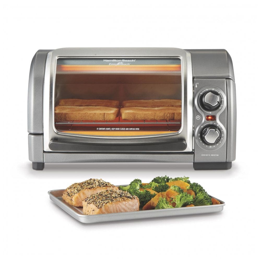 Forno Elétrico de Bancada com Temporizador, 1200W, Aço, 110v, HAMILTON BEACH 31344DA, Cinza