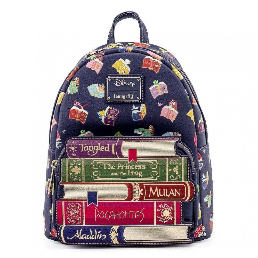Mochila Escolar Infantil Loungefly Disney Livros Mágicos para Crianças a Partir de 10 Anos, Azul