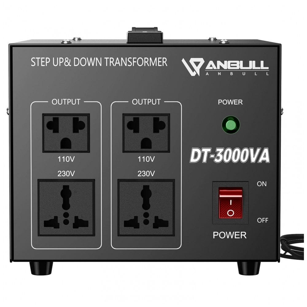 Transformador de Tensão 3000W, AC 110V 120V para 220V 240V, Anbull, Preto