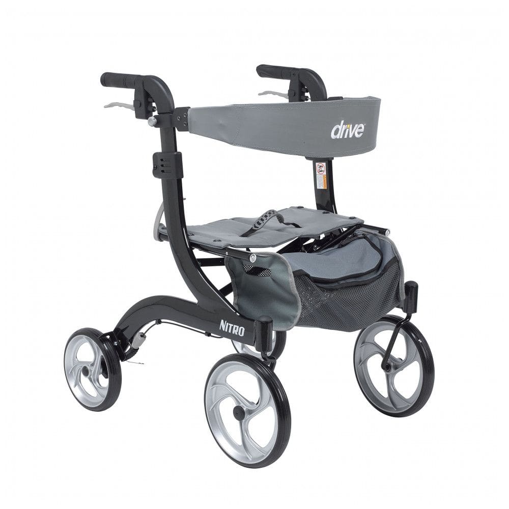 Andador para Idoso Dobrável até 136kg com Freios, Drive Medical RTL10266BKH, Preto e Cinza