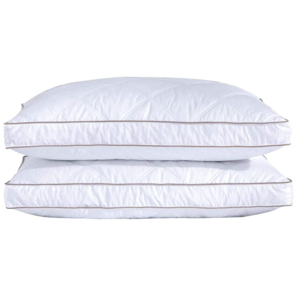 Conjunto de Travesseiros de Penas de Ganso, Tamanho Queen com 2 Peças e Capa 100% Algodão Macia e Respirável, Puredown