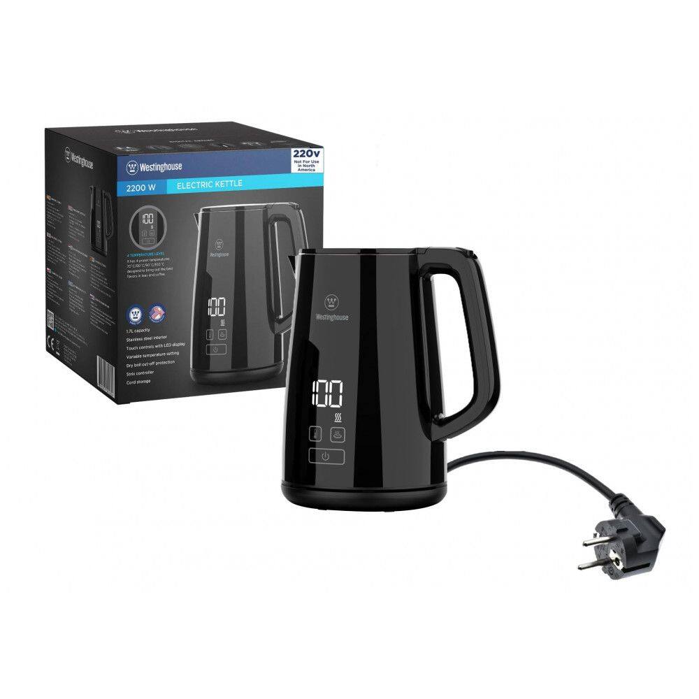 Chaleira Elétrica 0,8 L com Temperatura Variável, 220V 1000W, Westinghouse, Preta