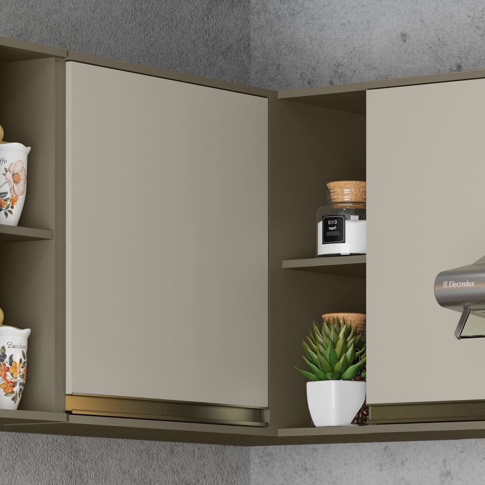 Armário Aéreo de Cozinha Canto Reto 1 Porta Connect Henn