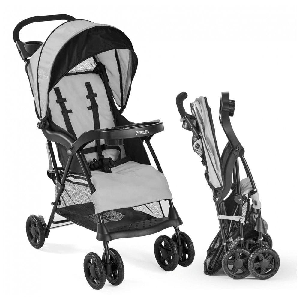 Carrinho de bebê guarda-sol Kolcraft Cloud Plus, ultraleve e compacto, com amplo porta-objetos e capota, assento reclinável e bandejas para