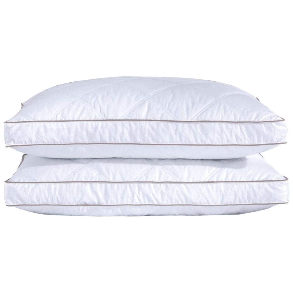 Conjunto de Travesseiros de Penas de Ganso, Tamanho Padrão com 2 Peças e Capa 100% Algodão Macia e Respirável, Puredown, Branco