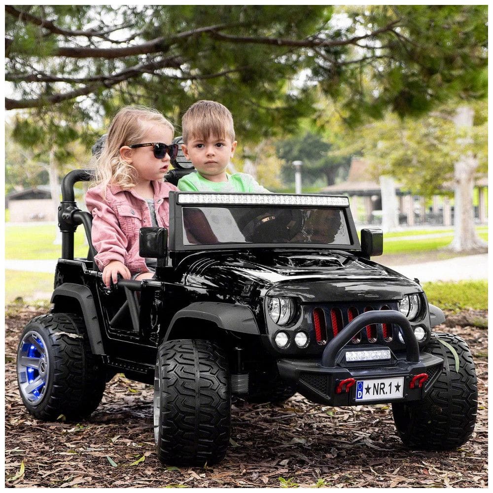 Carro Elétrico Infantil Moderno Kids Trail Explorer 2 Lugares com Controle Remoto 24V - Preto