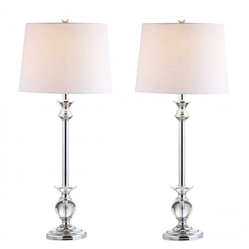 Abajur Luminária de Mesa em Cristal e Metal, Estilo Contemporânea com 83 cm de Altura para Quarto, Sala de Estar e Escritório, 2 Un