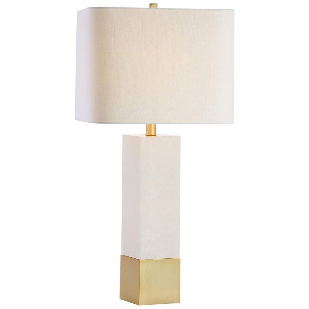 Abajur Luminária de Mesa em Metal e Mármore, Estilo Contemporâneo Transicional com 73 cm de Altura para Quarto, Sala de Estar e Escritório