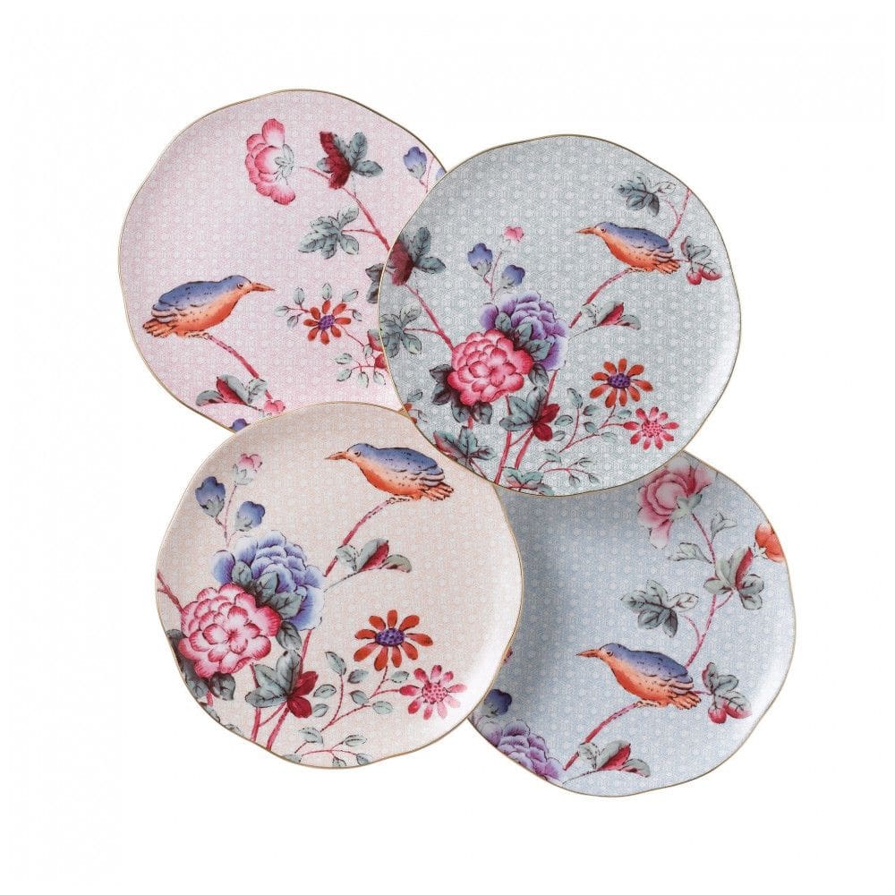 Conjunto de Pratos para Chá, Elegância e Sofisticação para Sua Mesa com 4 Peças e Material de Porcelana Fina, Wedgwood, Colorido