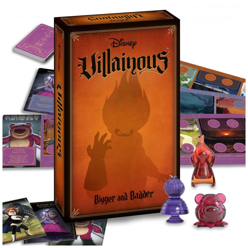 Jogo de Tabuleiro Estratégico Ravensburger Disney Villainous Bigger and Badder - Novos Vilões da Pixar - Aventure-se com Syndrome