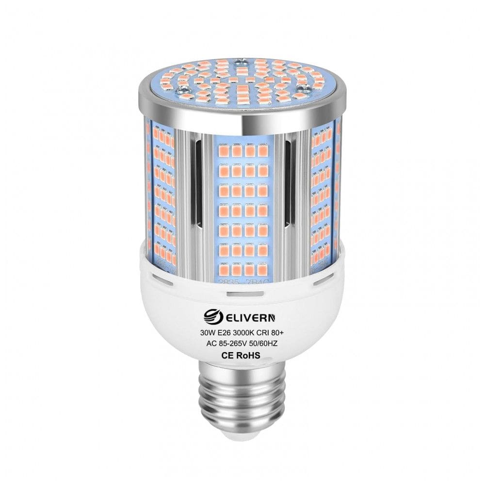 Lâmpada de Milho LED 30W 3000 Lúmens - Luz Branca Quente 3000K - Base E26E27 - Iluminação Residencial e Comercial,ELIVERN