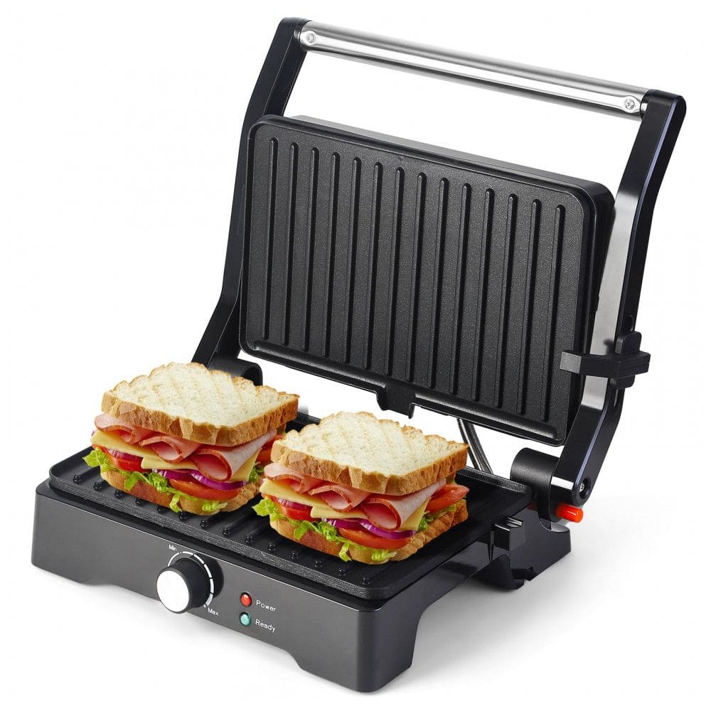 Máquina de Fazer Sanduíches Panini UVFAST, Grande Grill Elétrico 3 em 1, Abre 180 Graus para Grelhar Internamente, Perfeita para Preparar