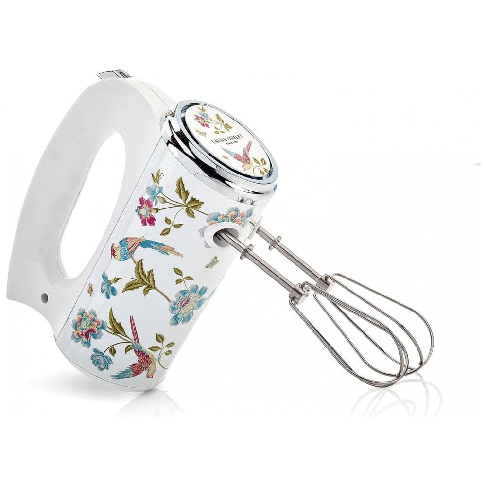 Batedeira de Mão Elétrico Laura Ashley Branco com Estampa Floral 200W 5 Velocidades Turbo Inox VQ-SBSMR57-LAEW-US 110V