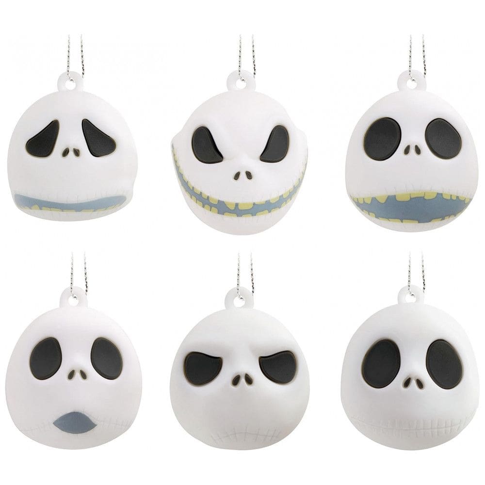 Conjunto de 6 Mini Enfeites Hallmark Keepsake Disney Tim Burton O Estranho Mundo de Jack- Plástico Resistente, 3,2x5,7x3,8 cm cada