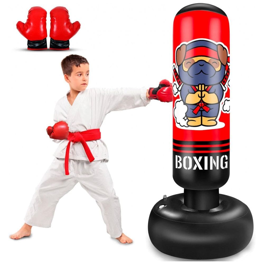 SHZYGQ Saco de Pancadas Inflável Infantil 165 cm com Luvas - Conjunto de Boxe para Meninos e Meninas