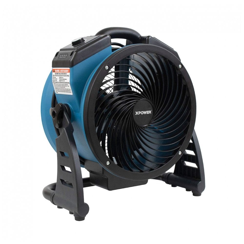 Ventilador Portátil XPOWER FC-150B Azul, Motor DC Brushless, Bateria Recarregável 18200mAh, Fluxo de Ar 1000 CFM, 33 cm, 115V