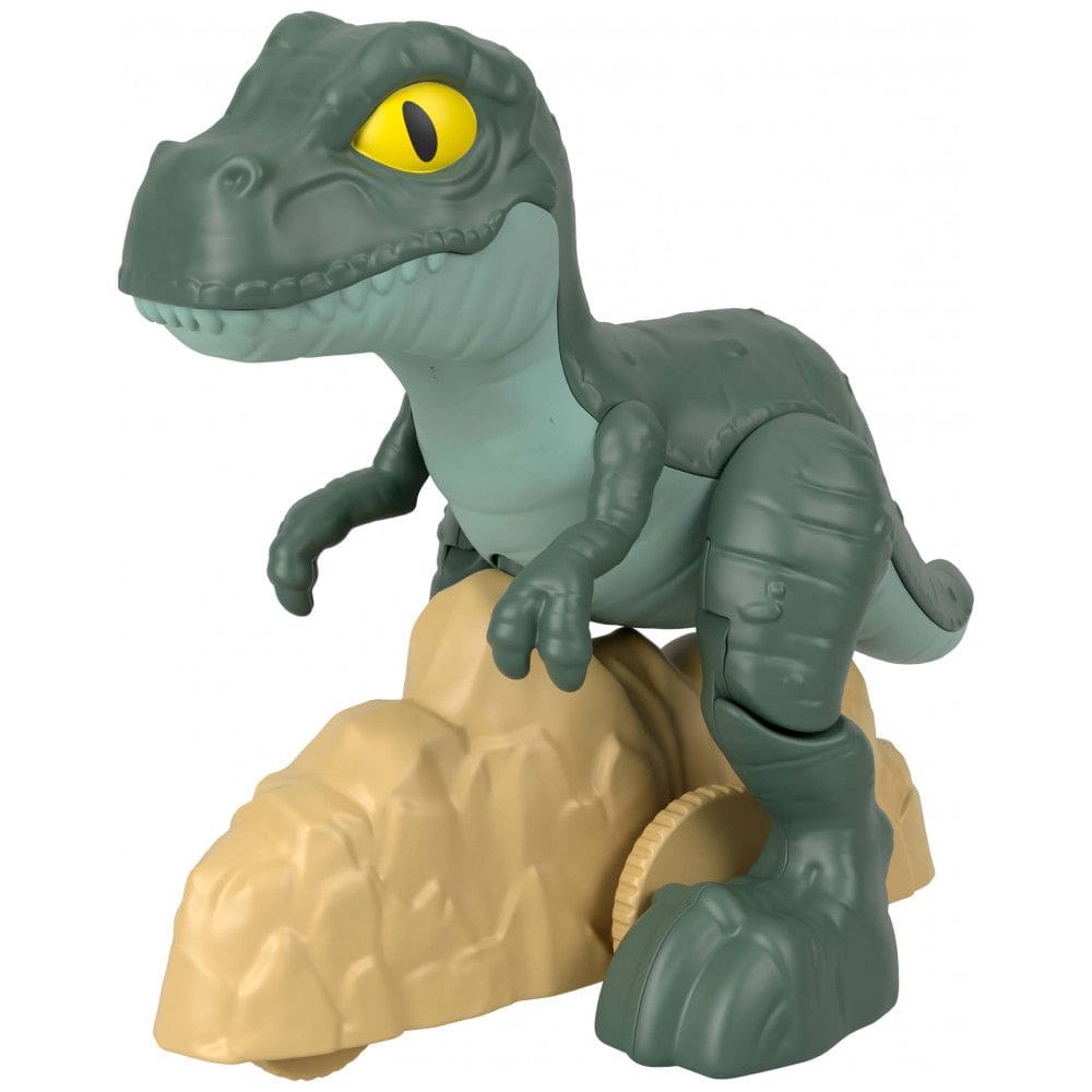 Fisher-Price Imaginext Jurassic World Rebirth Tyrannosaurus Rex dinossauro de empurrar 14 cm com rodas e movimento articulado