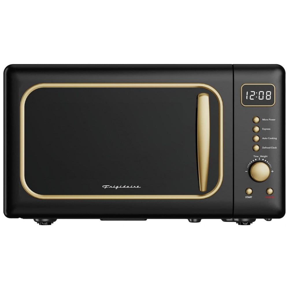 Frigidaire Micro-ondas Retro EMW788RETRO 19L Preto Dourado com 700W e Design Vintage