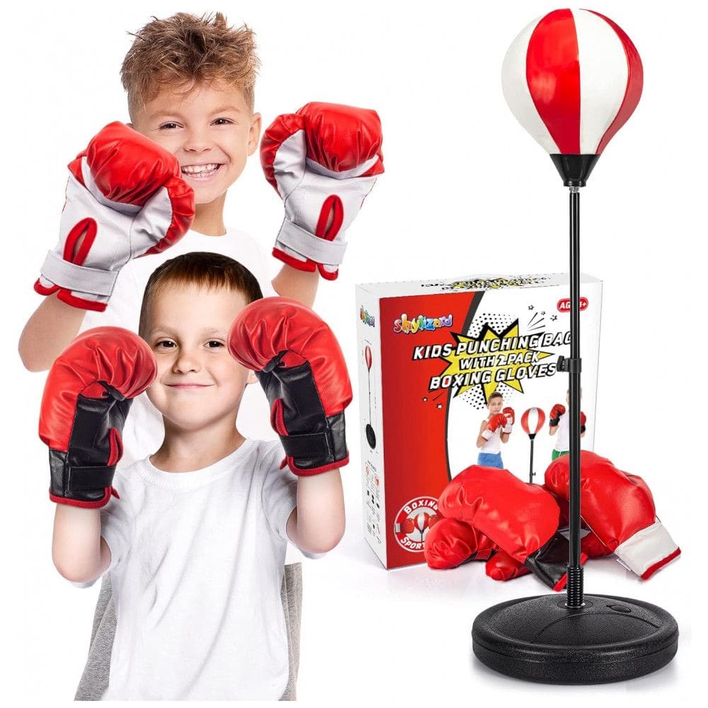 Saco de Pancadas Infantil ShyLizard com Suporte Ajustável e 2 Pares de Luvas para Crianças 5 a 10 Anos