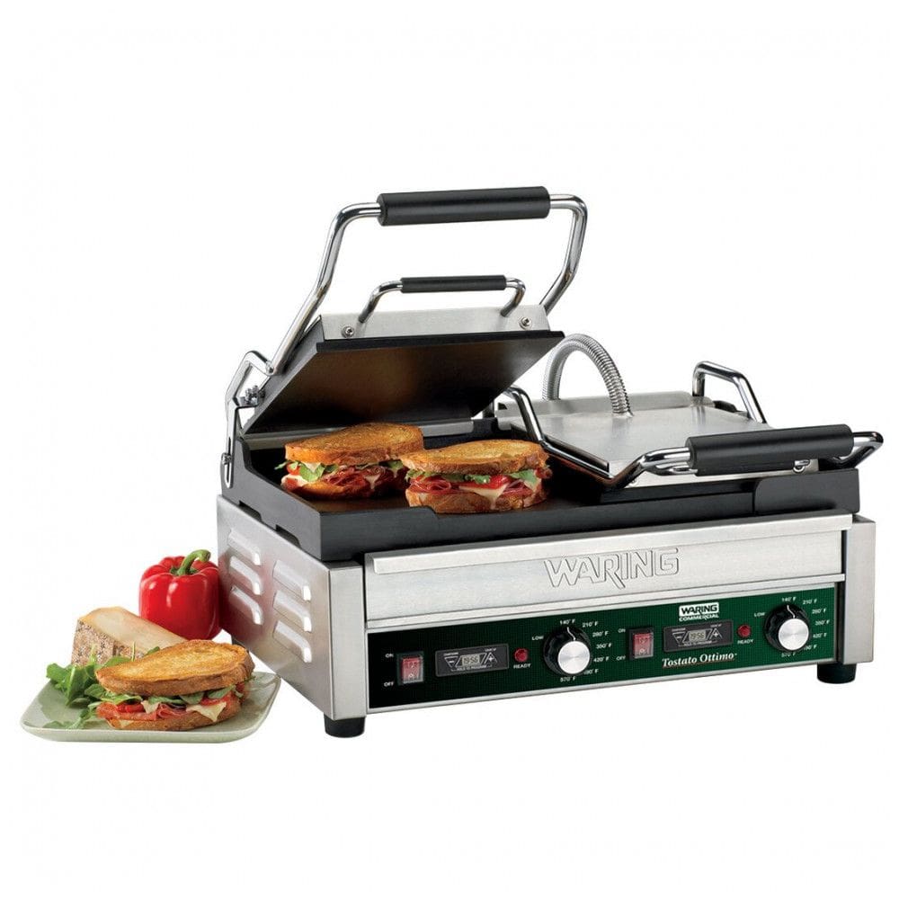 Waring WFG300T Panini Grill Tostato Ottimo com Timer e Superfície de Cozimento 43x24 cm, 3120W