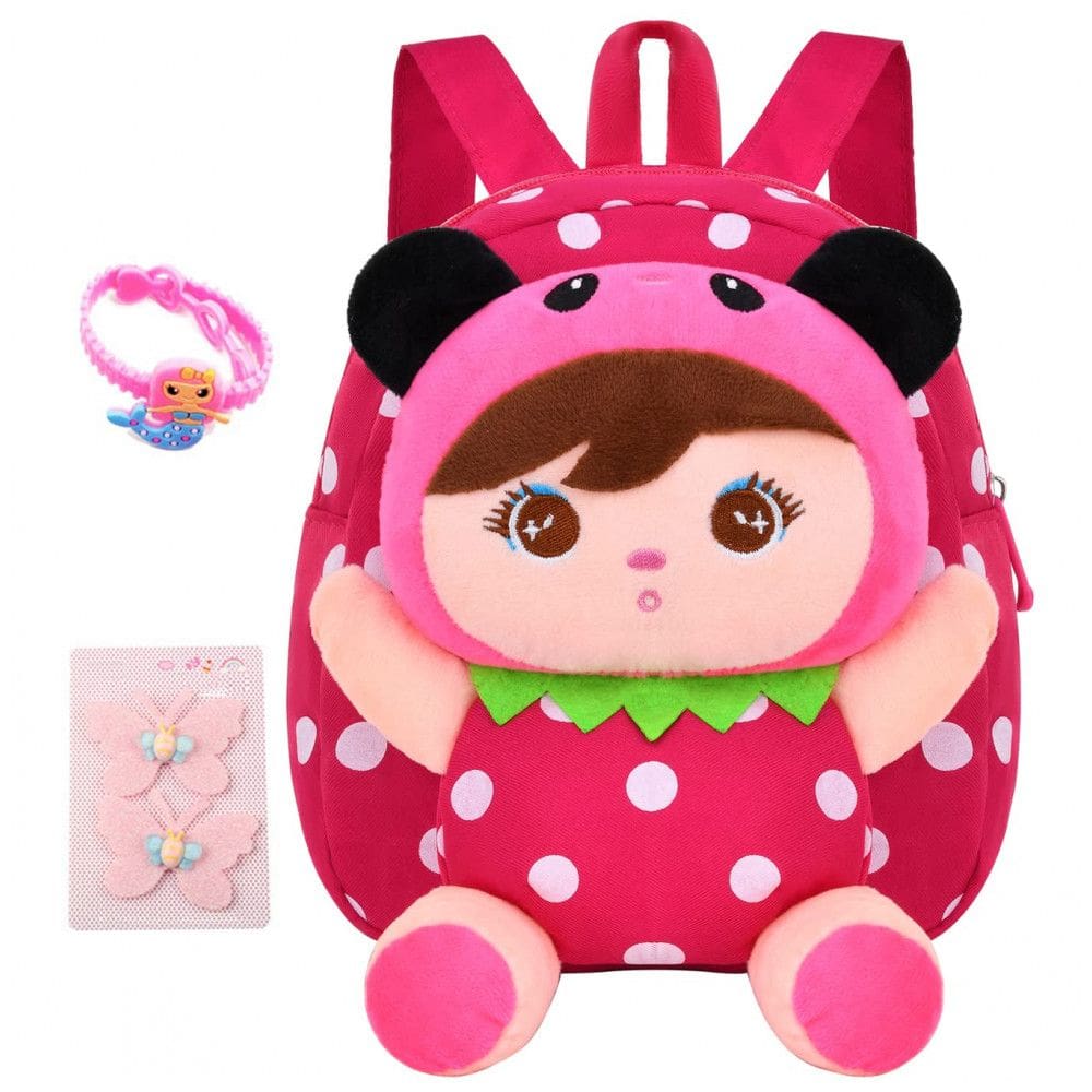 Mochila infantil Suerico BAG004 com boneca de pelúcia destacável em lona, para crianças de 1 a 5 anos