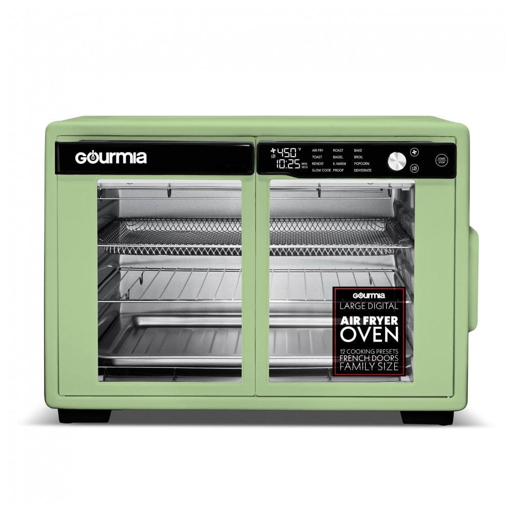 Gourmia Forno Air Fryer French Door 37 Qt Capacidade Grande, 12 Funções, Display Digital, Verde